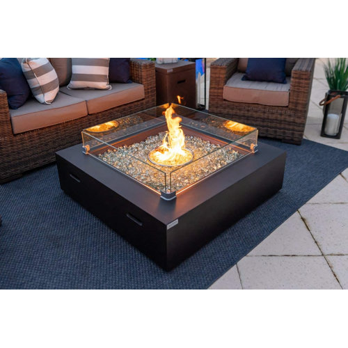 AKOYA Outdoor Essentials 12'' H x 42'' W Concrete Propane Outdoor Fire
